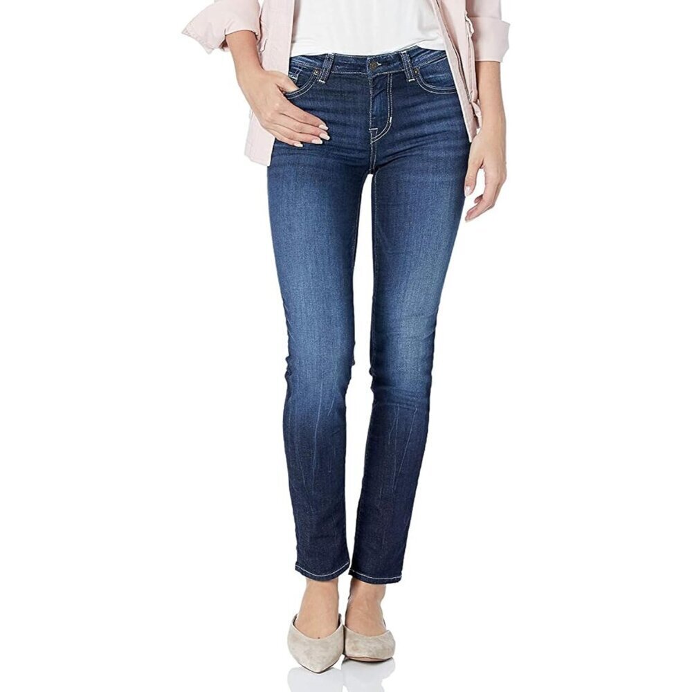 Womens Slim Jeans Mid Rise Cotton Polyester Elastane Classic Fit